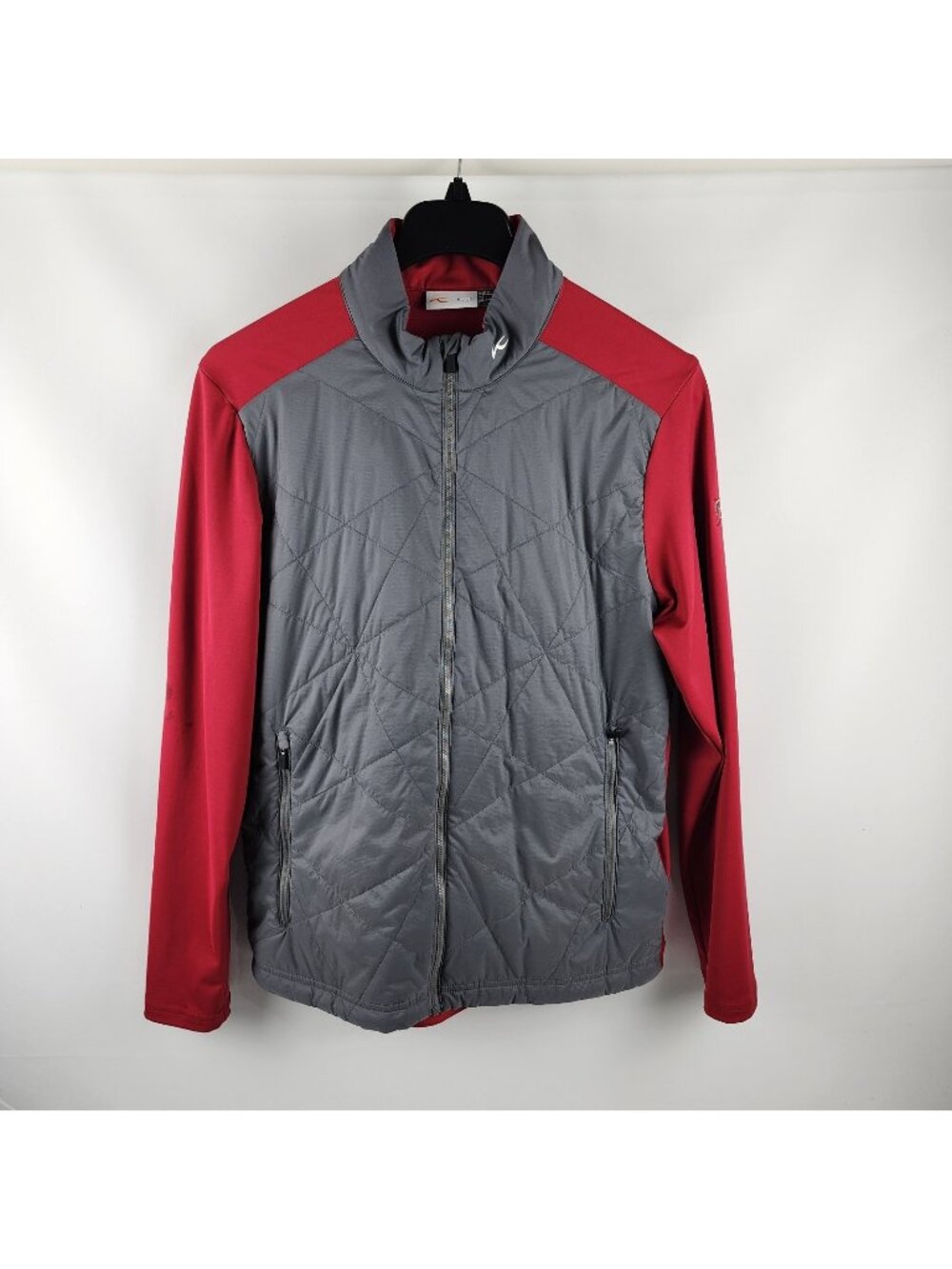 KJUS Jacket Mens Large Gray Red Lightweight Retention Full Zip Jacket